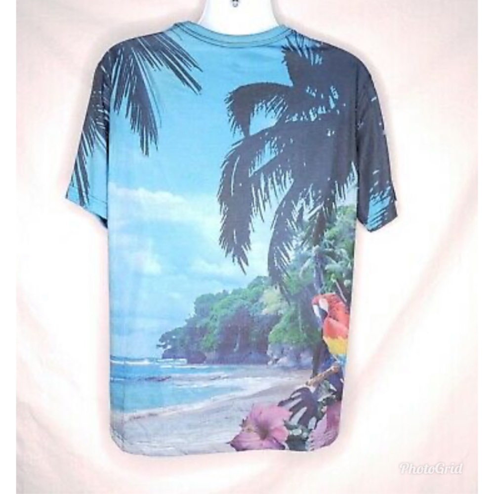 CaribbeanPrint Moisture Wicking T-Shirt Tropical - Picture 4 of 6